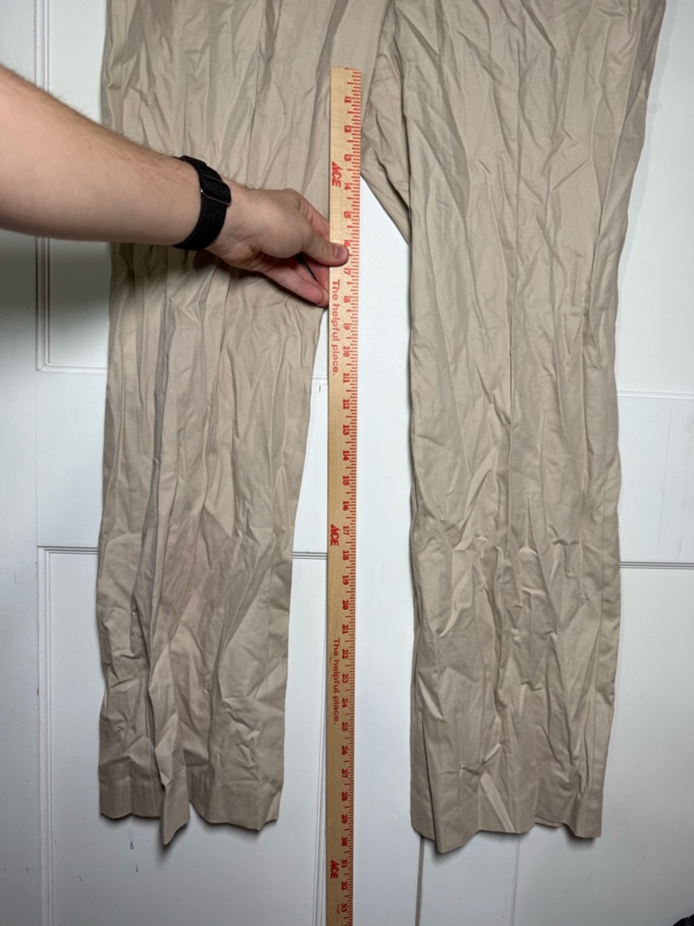 Talbots Curvy Casual Khakis Pants Size 16 Beige Careerwear Straight Leg Cotton - Picture 5 of 8